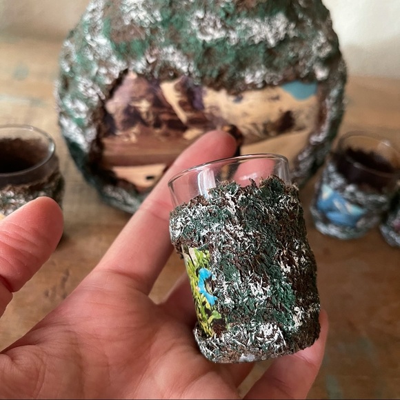 retro vintage, mid century modern european set of 7 pieces decanter shot glass - Picture 9 of 9